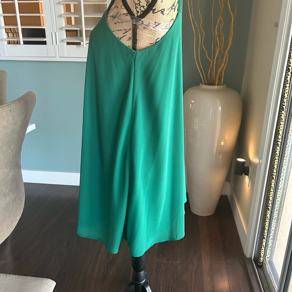Lulu's Emerald Green Halter Swing Mini Dress - Picture 3 of 5